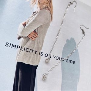 NWOT Linear Long Drop Silver Chain Earrings